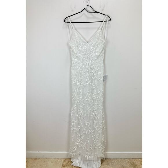 Lulus Everlasting Passion White Sequin Beaded Backless Maxi Dress Wedding S NWT - Picture 5 of 15